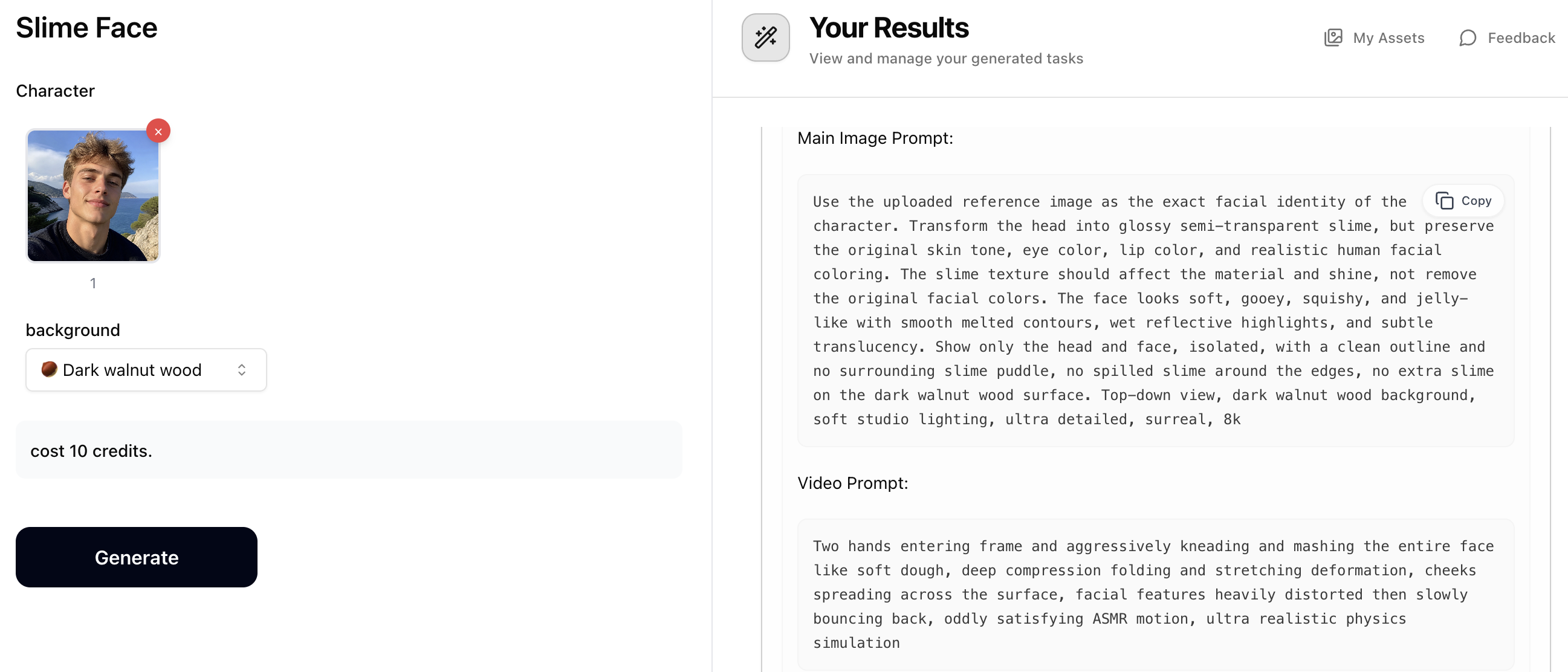 Step 1: Generate Prompts with Slime Face