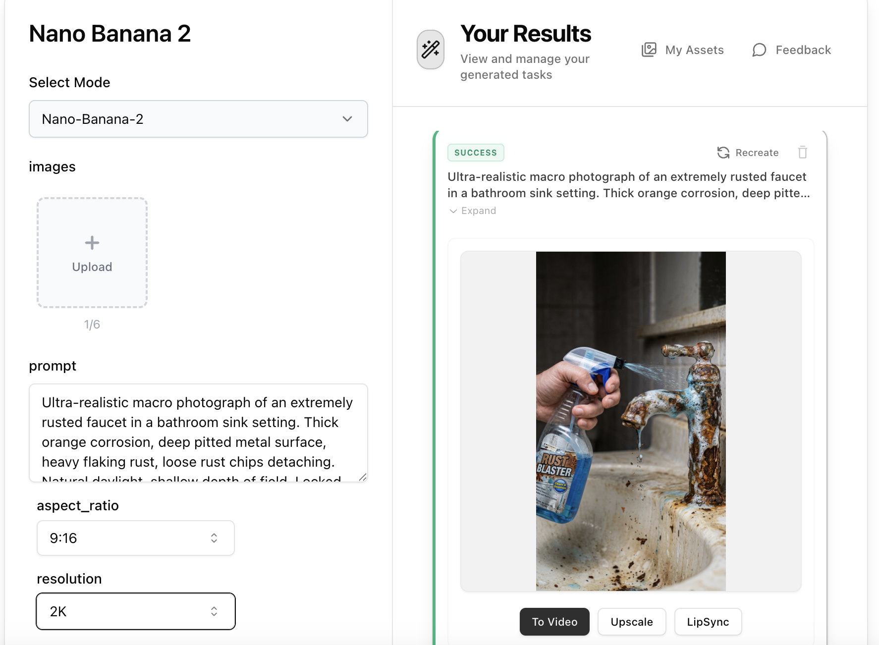 Step 2: Create the Rust Removal Image with Nano Banana 2
